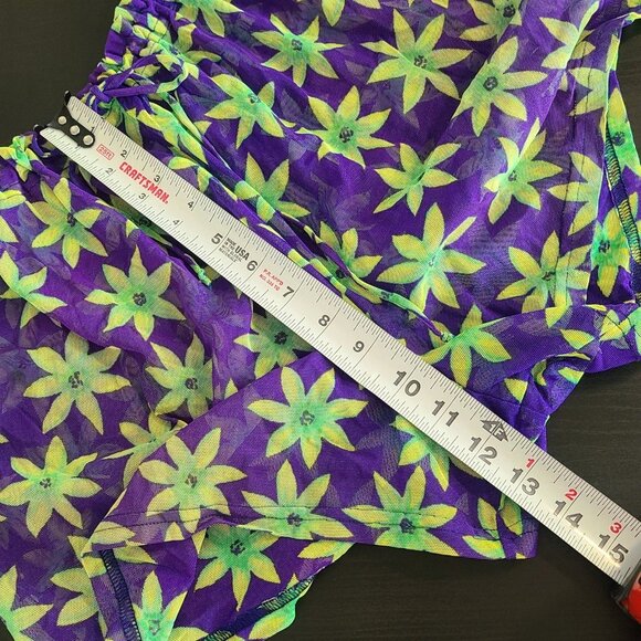 Vintage 90s Y2K Pacific Connections Mesh Shorts Swim Cover Beach Hippie USA M - Picture 8 of 8